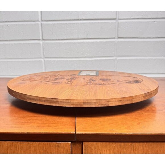 Ciroa WICKED SKULLS Bamboo Lazy Susann 16" Rotating Platter Halloween NEW - Picture 7 of 7